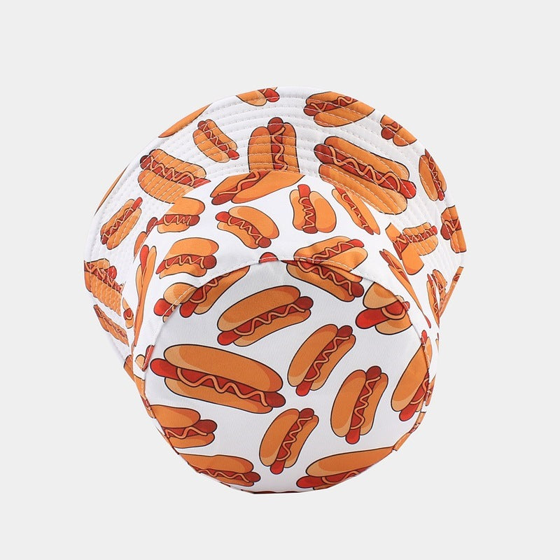 Sombrero de bordado de bordado de patrón de perros calientes de poliéster al por mayor